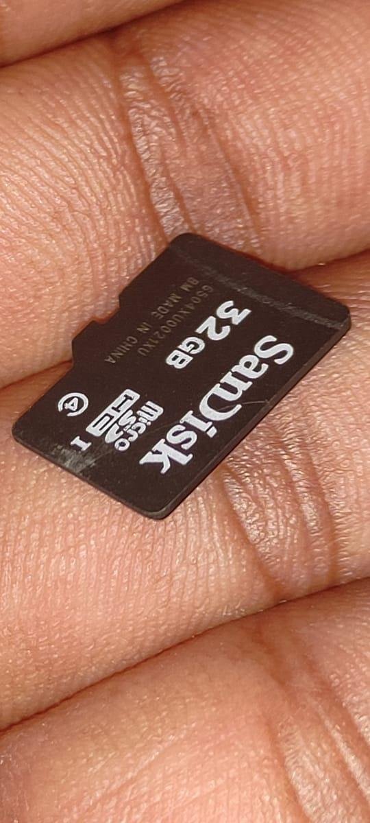 Closeup of damaged micro SD card